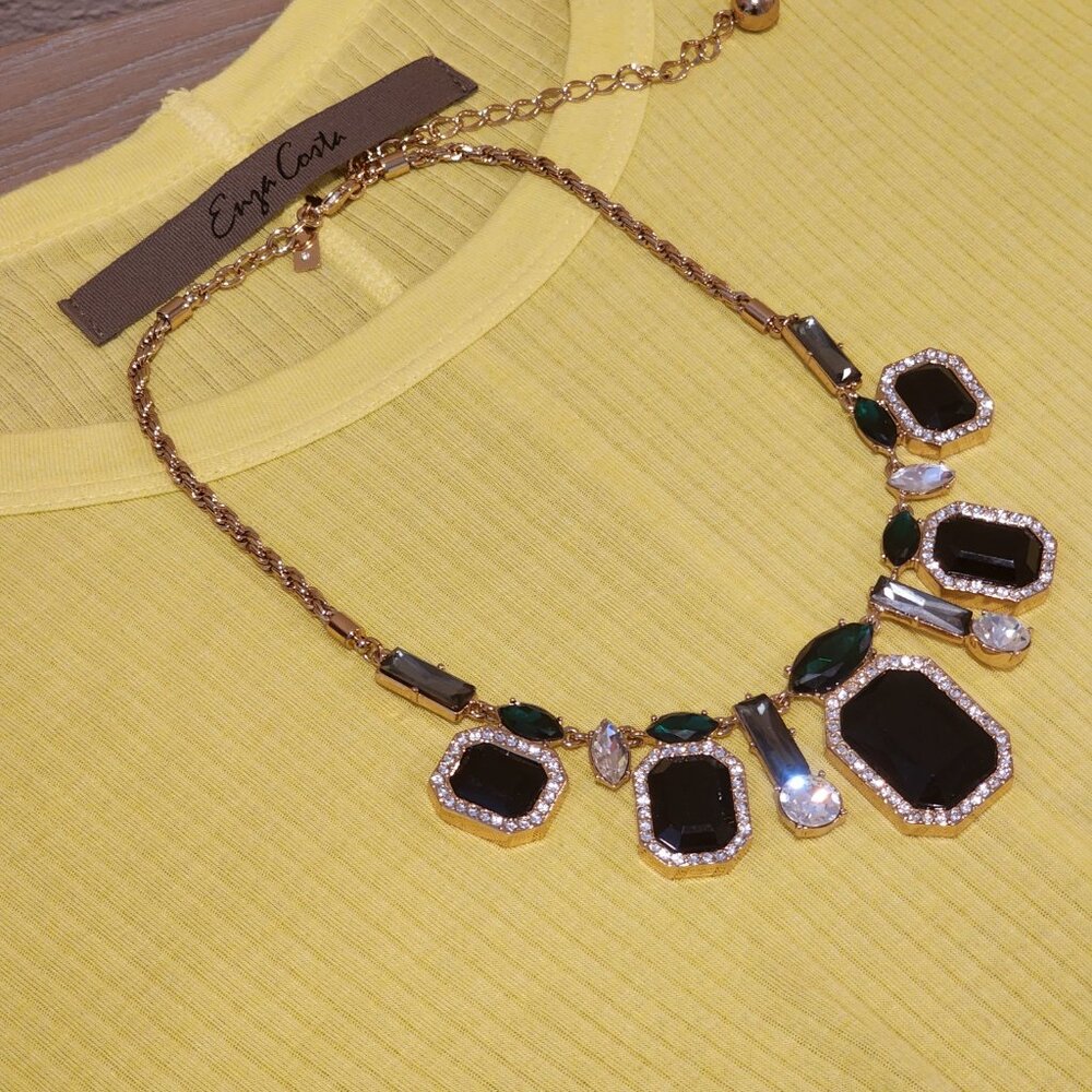 Brand New!! KATE SPADE: Gold|Emerald Green|Charcl Gray|Black|CZ|Crystal|Necklace
